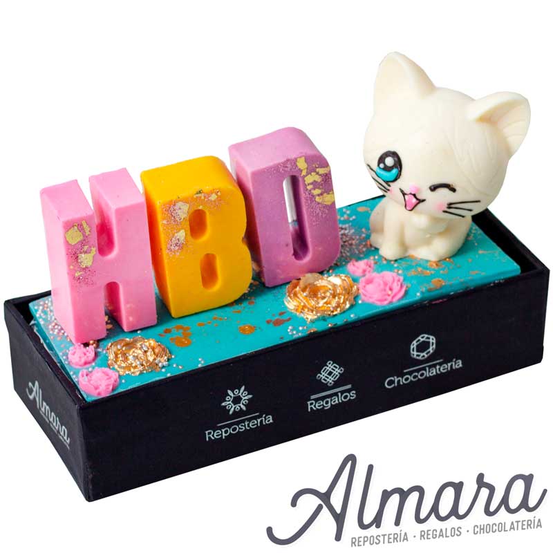 HBD Gato Almara Reposteria Regalos Chocolateria Chocolates Pleasure Cupcakes en Laureles