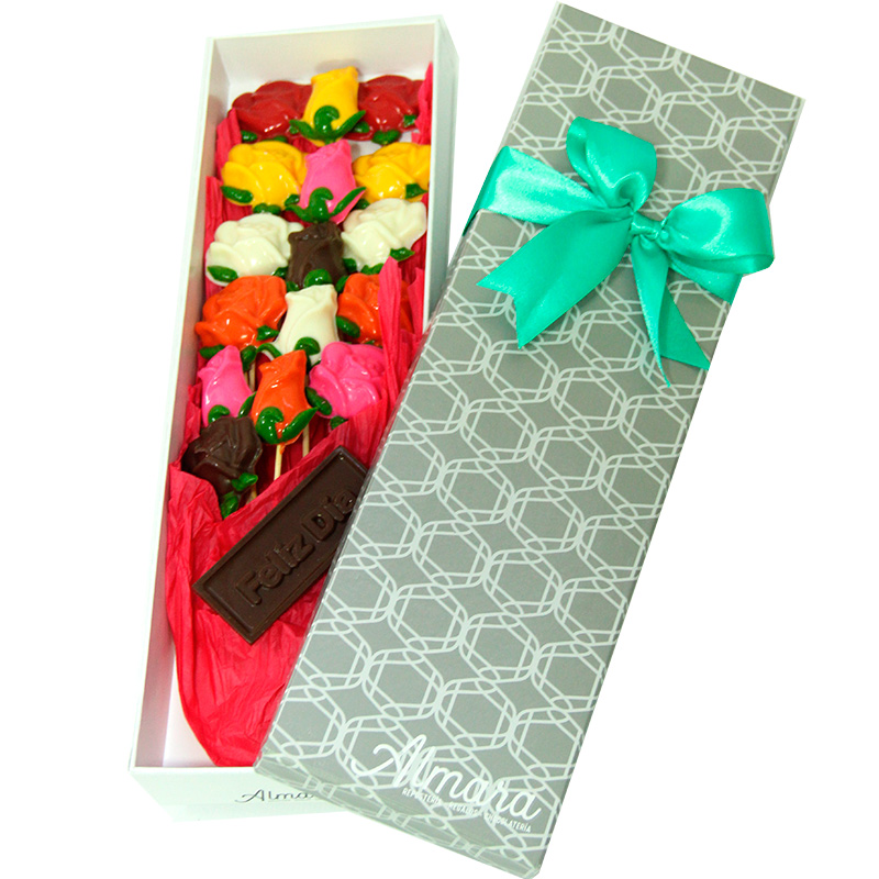 Ramo Rosas De Chocolate Por 16 Unidades Colorido Almara Reposteria Regalos Chocolateria Chocolates Pleasure Cupcakes En Laureles