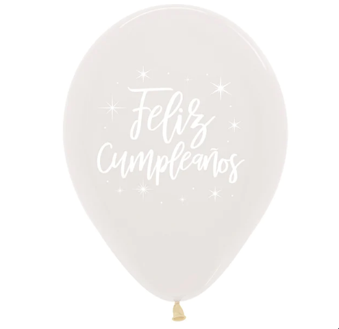 Globo Con Helio Transparente Feliz Cumpleaños